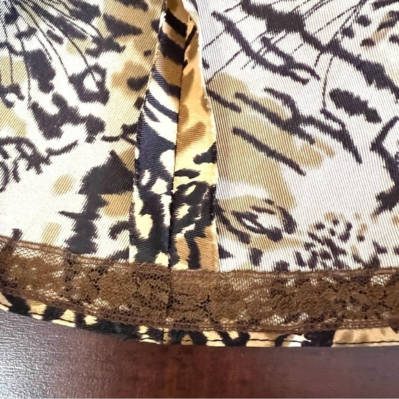 VINTAGE 1970s Animal Print Leopard Cat Face Print Midi Sleeveless Dress Vtg 70s - Picture 9 of 10